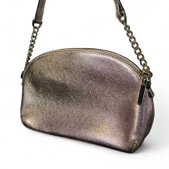 NWOT - KATE SPADE - Spencer Metallic Rose Gold Leather Zip Dome Crossbody K5386 - Picture 4 of 5
